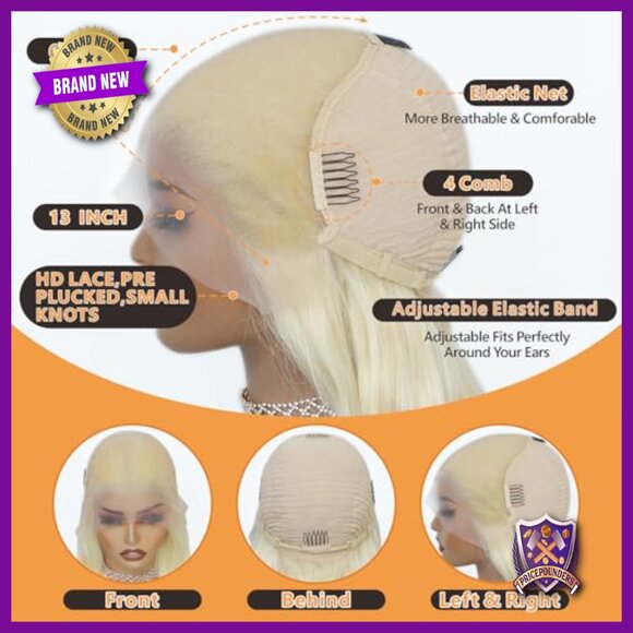 13x6 HD Lace Front Wig 28 Inch Body Wave Human Hair Glueless Pre Plucked main image 4